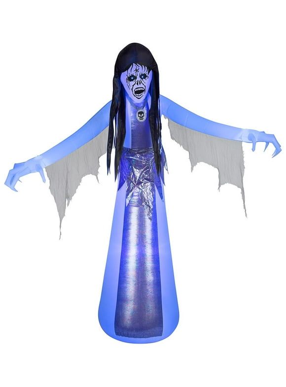 10' Gemmy Airblown Animated Inflatable Lightshow Short Circuit Female Ghoul