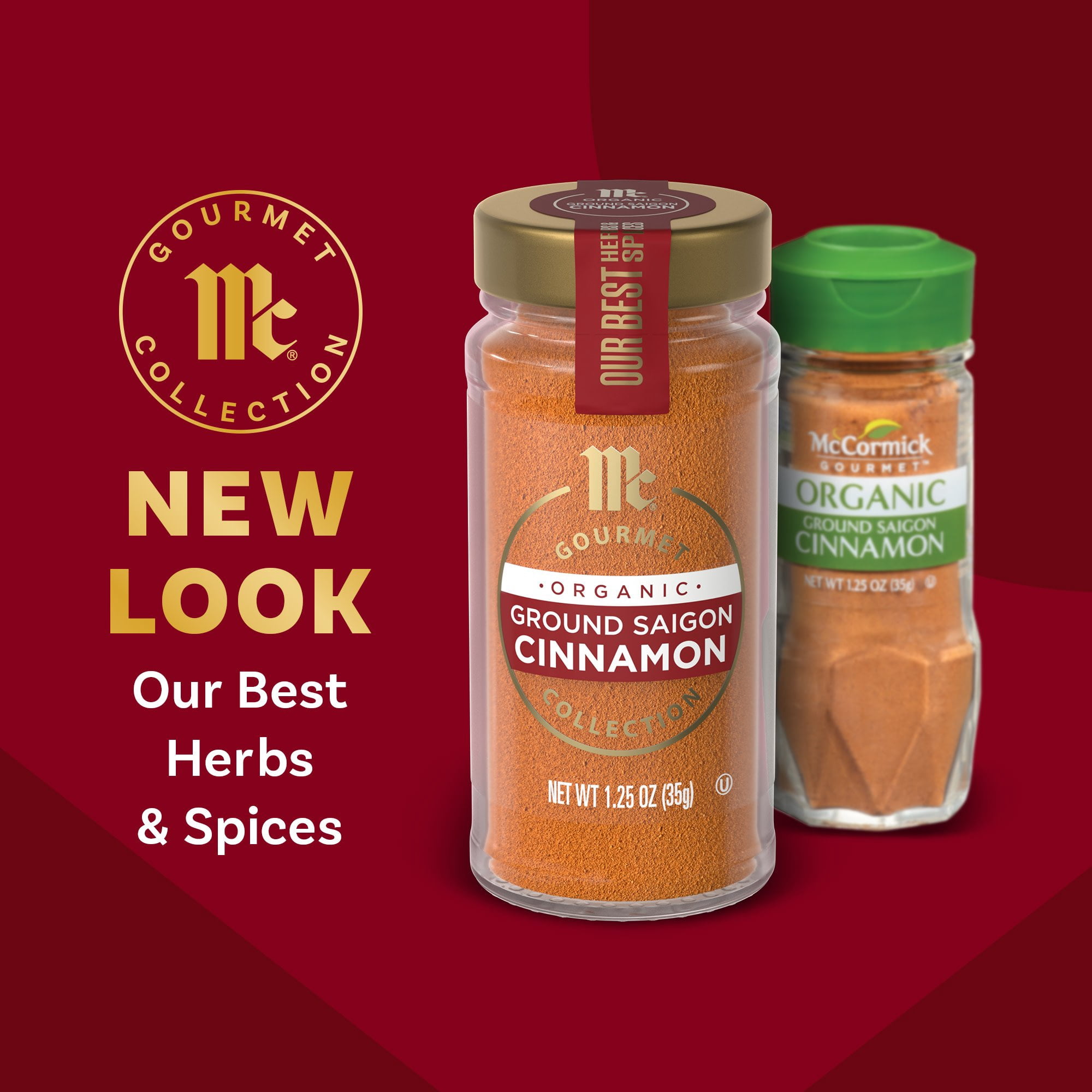 Pack Of 3 McCormick Gourmet Organic Ground Saigon Cinnamon, 1.25 oz (Package May Vary)