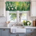 thumbnail image 2 of Spring Daisy Valances for Windows Retro Flowers Pastoral Oil Painting Rod Pocket Curtain Valance Window Treatment Short Curtains for Kitchen Living Room, 42"x18", 2 of 9