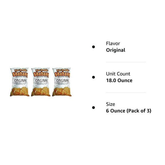 The Whole Shabang Potato Chips - 6 oz. Bag (Original, 3 Pack) Snack Clip