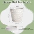 thumbnail image 2 of EFISPSS 5 inch White Ceramic Plant Pots with Drainage Holes and Tray, 4-Pack Indoor Flower Pots for Herbs, Cactus, Home & Office Decor, 2 of 7