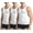 White, variant on 2 Pack Men’s Compression Shirt Slimming Body Shaper Tank Top, Tummy Control Workout Vest for Gym, Running, Training