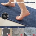 thumbnail image 4 of DEA Bathroom Rugs Non Slip Washable, Super Absorbent Thin Bath Mat Quick Dry Low Pile Bathroom Rug, Navy Blue 24"x47", 4 of 18
