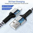 thumbnail image 3 of Compatible for iPhone Charger Cable, 2 Pack Fast USB Charging Cable 10FT, Nylon Braided Heavy Duty High Speed Data Sync Charger Cable Compatible for iPhone, White, 3 of 7