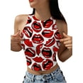thumbnail image 1 of Txlixc Camisole sin mangas para mujeres recorta chalecos con estampado de patrón estético de moda y recorta chalecos de camuflaje de verano Txlixc moda, 1 of 9