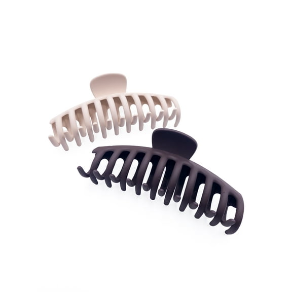 Time and Tru Women's Hair Claw Clip 2-Pack, Brown