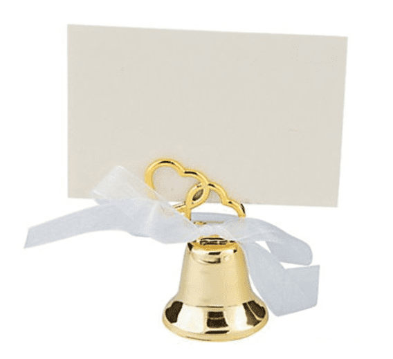 Gold Wedding Bell Place Card Holders (Dz - Party Supplies ...