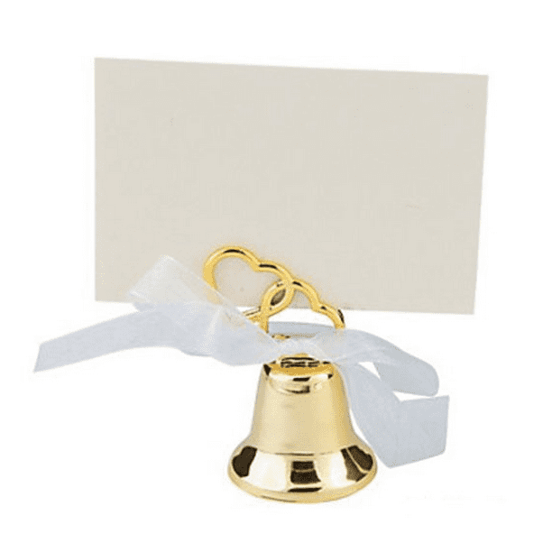 Gold Wedding Bell Place Card Holders (Dz Party Supplies 12 Pieces