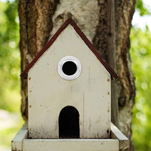 RENACLIPY 5-Pack Stainless Steel Birdhouse Nest Hole Protectors for Parakeet Breeding Cages and Small Birds