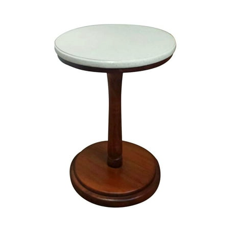 - Mahogany wood round pedestal table with white marble terrazzo top round-table-marb-ter-mah