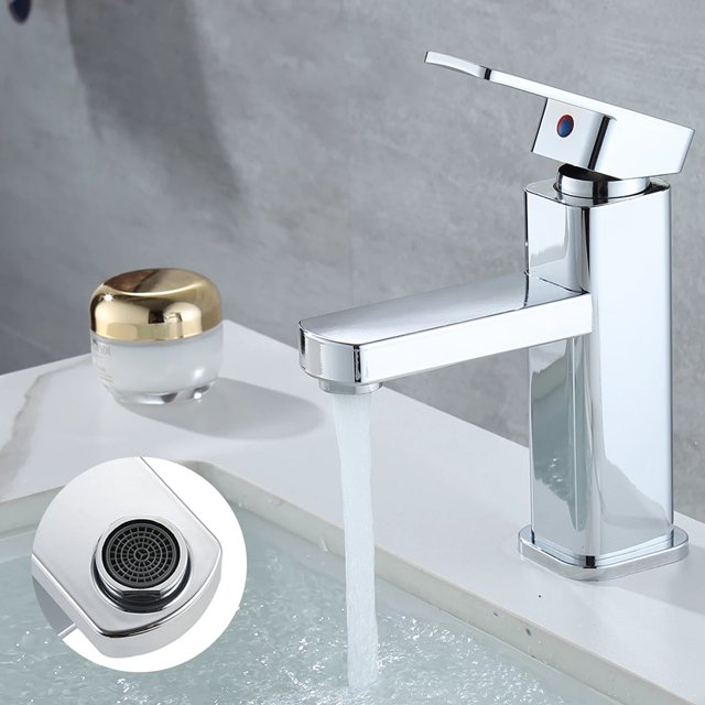 Ruibeauty Mono Basin Tap Mixer Square Bathroom Bath Modern Filler Sink Taps