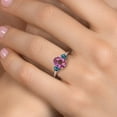 thumbnail image 4 of Gem Stone King 925 Sterling Silver Pink Mystic Topaz and London Blue Topaz Engagement Ring for Women | 2.86 Cttw | Oval 9X7MM | Gemstone November Birthstone | Size 8, 4 of 6