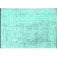 thumbnail image 1 of Ahgly Company Machine Washable Indoor Rectangle Solid Turquoise Blue Modern Area Rugs, 8' x 12', 1 of 4