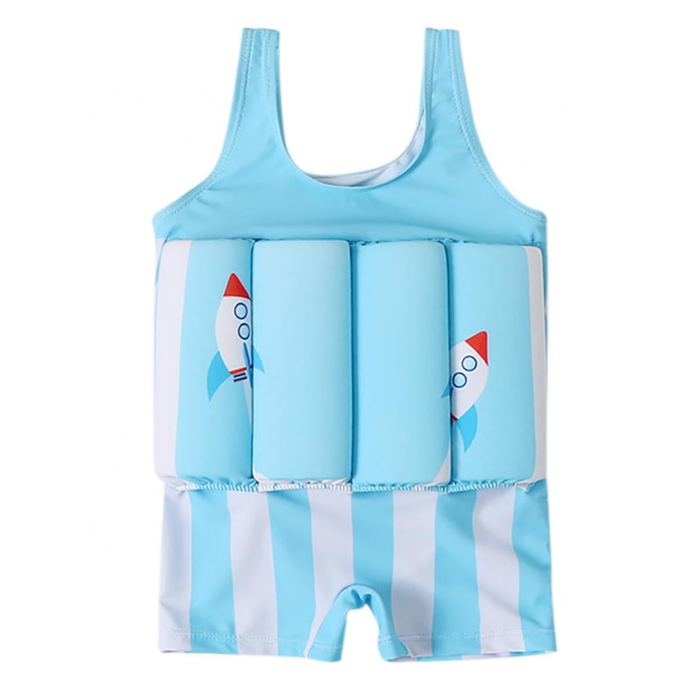 IDOPIP Kids Boys Girls Floatation Swimsuit with Adjustable Buoyancy Baby Float Suit Swim Vest One Piece Swimwear Bathing Suit 