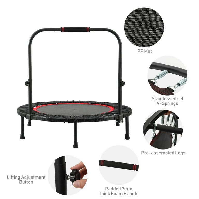 Trampoline with handlebar for adults sale