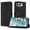 Black, variant on Wallet Case for T Mobile Revvl 8 with Card Holder, Cash Pocket, Kickstand, Magnetic Clasp & Wrist Strap, Geometric Texture Folio Cover Blue