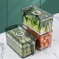 thumbnail image 1 of Refrigerator Storage Box Timekeeping Keep Fresh Food Organizer Box with Handle Transparent Material Photo Color, 1 of 7