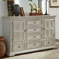 thumbnail image 2 of Liberty Furniture Industies, INC Big Valley 2 Door 6 Drawer Dresser in Whitestone w/ Heavy Distressing, 2 of 5