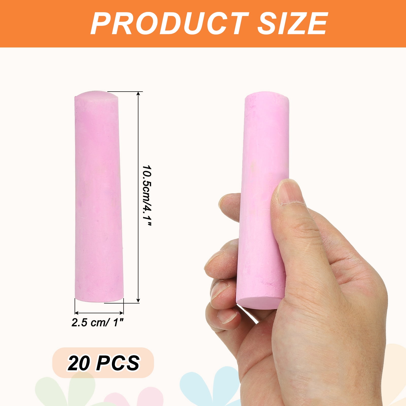 20 PCS Dustless Chalk, Rose Red Sidewalk Chalk Large Solid Huge Washable Street Chalk for Outdoor Adults Painting Graffiti Art