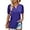 Purple, variant on ONLYSHE Women Summer Basic Floral T Shirts Puffed Short Sleeve Tunic Tops Ladies Buttons Blouses