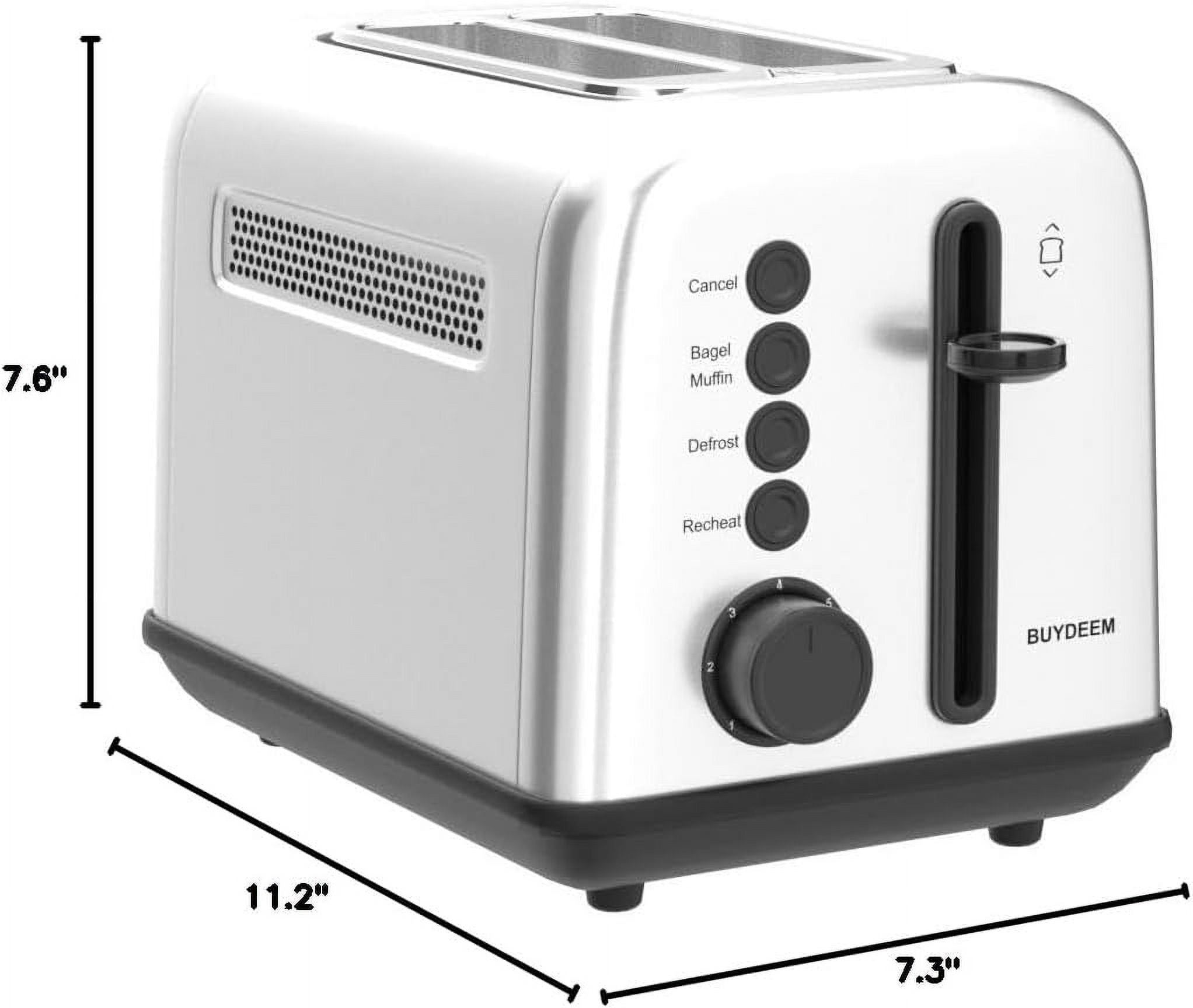 DT620 2-Slice Toaster, Extra Wide Slots, Retro Stainless Steel with High Lift Lever, Bagel and Muffin Function, Removal Crumb Tray, 7-Shade Settings,Cozy Greenish