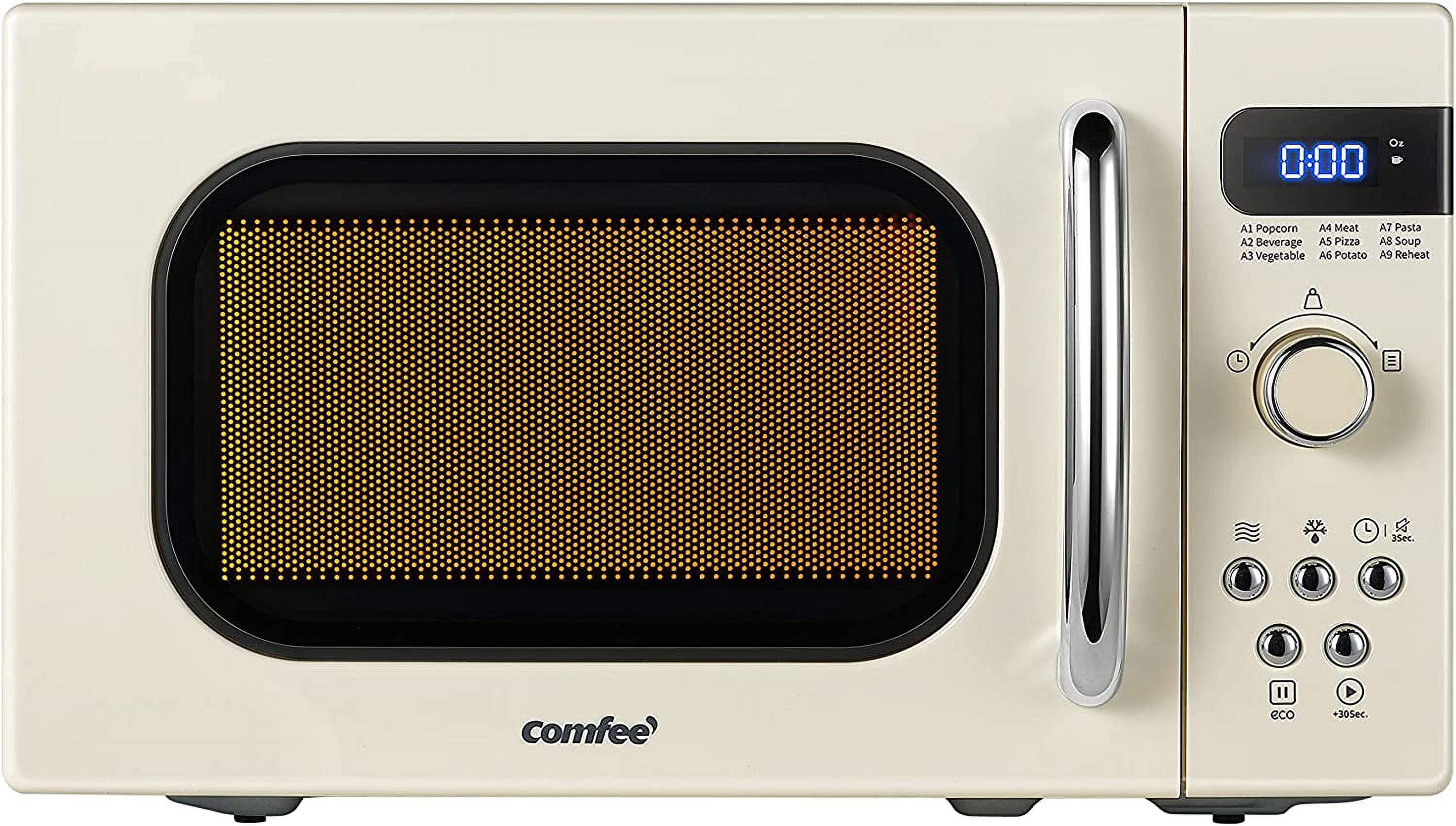 COMFEE' Retro Small Microwave Oven 0.7 Cu Ft in Apricot