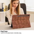 thumbnail image 3 of for Samsung Galaxy Tab S8 Plus/S7 FE/S7 Plus 12.4 inch Case, Rhombus Grid Pattern Multiple Viewing Angles Stand Slim Folio Cover (Brown), 3 of 7