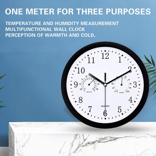 Reloj de pared para exteriores con higrómetro, de 12 pulgadas, resistente a la lluvia, para patio