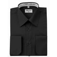 thumbnail image 3 of Berlioni Italy Men's Convertible Cuff Solid Dress Shirt Black, 3 of 3