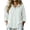 White, variant on 3/4 Sleeve Shirts for Women Waffle Knit Collared Blouse Solid Color Casual Loose Pullover Tops,XXL,White