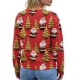 thumbnail image 6 of WTOBBY Women's Holiday Christmas Print Cardigan, Fun and Festive Knit Sweater for Fall and Winter, Long Sleeve Pullover with Themed Patterns,Red M, 6 of 6