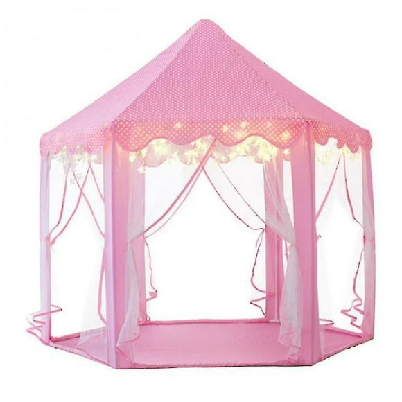 Ball pits children's tent hexagon princess tent children's indoor play house pink (HTOOQ)