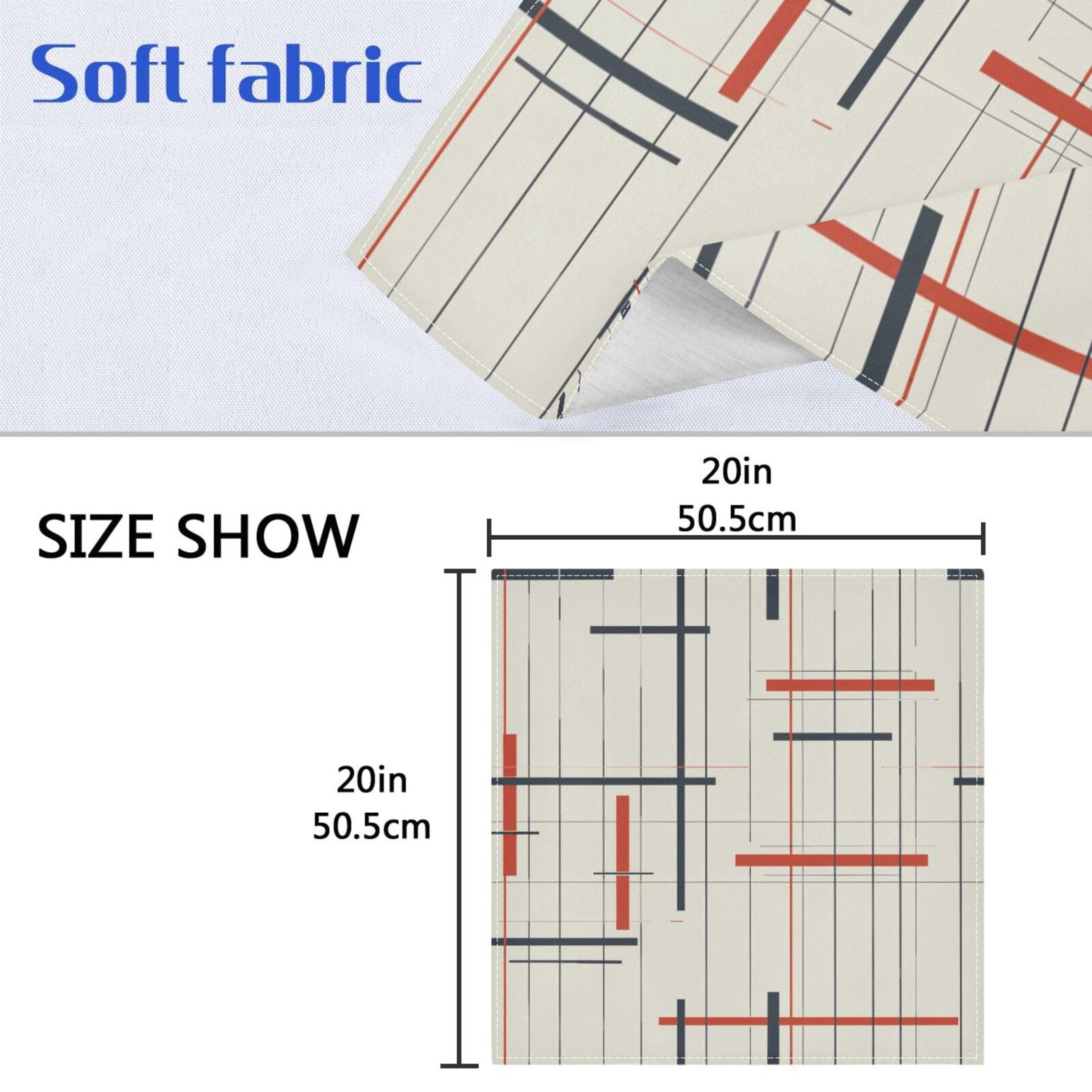 JSTEL Vertical & Horizontal Stripe Cloth Napkins Set of 6, 20x20 Inch Washable and Reusable Napkin for Decoupage Dinner Party Everyday Use