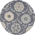 thumbnail image 1 of LR Resources VICTO81582GRY4ARD 4 ft. x 10 in. Round Floral Garden Area Rug, Deep Gray & Blue, 1 of 1