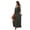 Dark Green, variant on Plus Size Long Dress V Neck Flared Skirt Elegant Commuting Maxi Dress Solid Color Three Quarter Sleeve 0XL 4XL