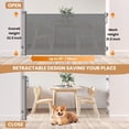 thumbnail image 4 of Reinforced Retractable Baby Gate or Mesh Dog Gate,Easy to Use for Stairs, Doorways, Hallways, Indoor, Outdoor, Wide Pet Gate 33.5" Tall, Extends to 45" Wide, Black, 4 of 7