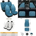 thumbnail image 4 of Yuyamidu Blue Leopard Print Car Seat Covers Fashion Car Floor Mats Steering Wheel Cover Seat Belt Pads Cup Holders Gear Shift Cover Hand Brake Cover, 15 PCS, 4 of 6