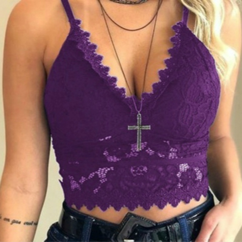 purple bralette crop top