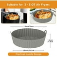 thumbnail image 5 of 2 Pack Air Fryer Silicone Baking Tray 7.5inch for 3 to 5 Qt Reusable Air Fryer Round Silicone Insert for Air Fryer Easy Cleaning Silicone Pot for Oven Accessories (Blue+Grey), 5 of 5