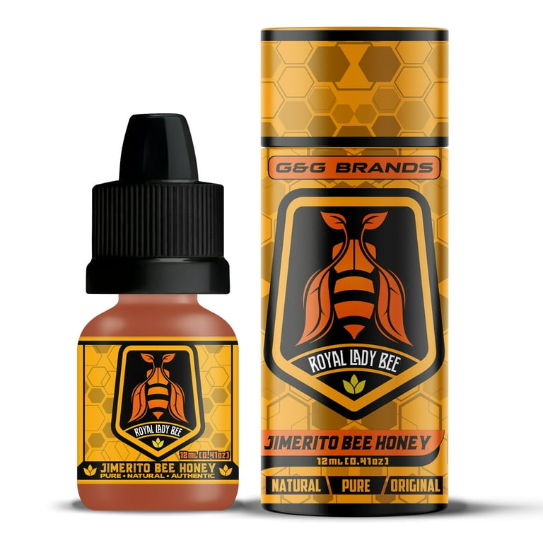 G&g Brands Royal Lady Bee Jimerito Stingless Bee Honey, Raw & Natural, 12mL Dropper Bottle