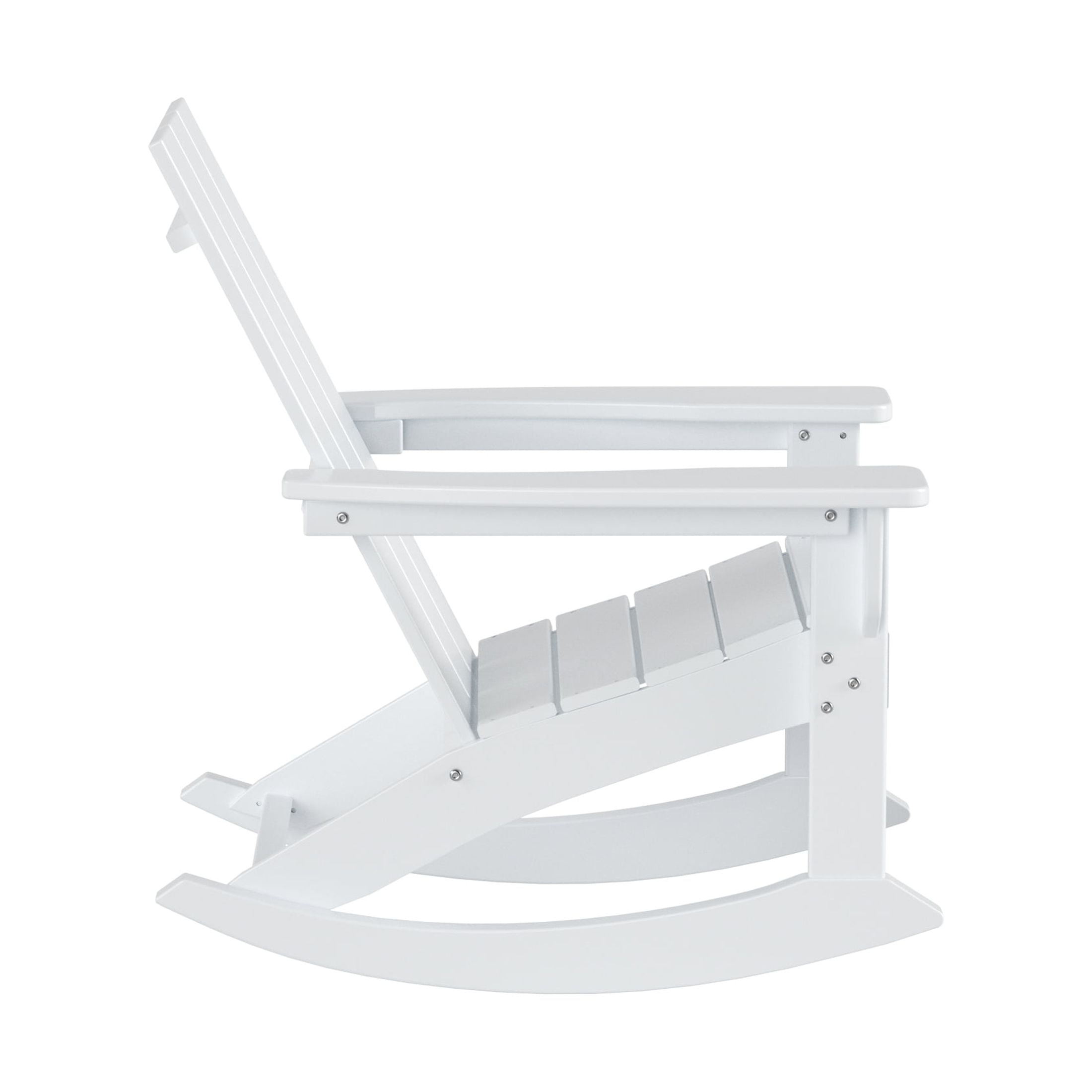 GARDEN Set of 2 Modern Plastic Outdoor Rocking Chairs for Patio Porch, White