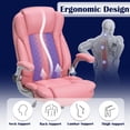 thumbnail image 7 of HESL Office Chair with Flip-Up Arms, Big and tall Office Chair with Rocking Mode, Desk Chair, Pink, 7 of 7