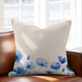 thumbnail image 2 of Blue Poppy Throw Pillow Cover Spring Flowers Spring Cotton Linen Cushion Cover Throw Pillow Case with Invisible Zipper for Couch Sofa Bed Chair Car 18x18 Inch, 2 of 14