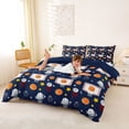 thumbnail image 2 of Castle Fairy Basketball Stars Print Bedding, Sport Theme Duvet Cover Full, Blue Orange White,Navy Blue Reversible,3pcs,1 Duvet Cover and 2 Pillowcases, 2 of 6