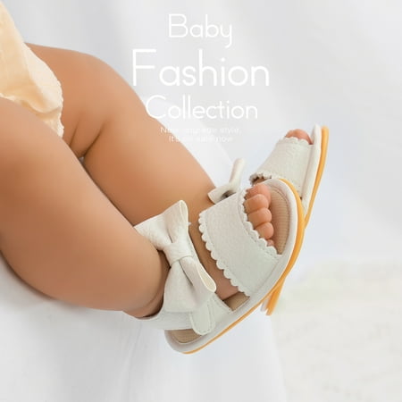 

mishuowoti baby rubber boys bow soft sandals summer girls sole walking non-slip shoes flat baby shoes
