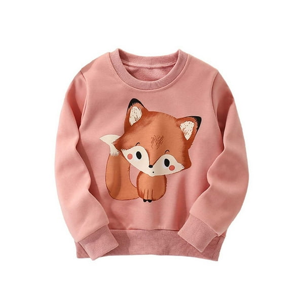 Likimi Toddler Kids Girls Tops Crewneck Long Sleeve Print T-Shirt Casual Comfortable Soft Spring Fall Tops Size 2-3 Years Pink