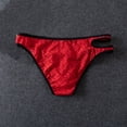 thumbnail image 5 of LODIENY Lace Frilly Panties for Men One Sided Cross Over Double Belt Pouch Mesh Briefs Underwear Red XL, 5 of 7