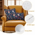 thumbnail image 6 of Navy Blue Flowers Outdoor Pillow Covers 26x26 Set of 2,Waterproof Patio Throw Pillowcase Protectors,Spring Vintage Floral Leaves Farmhouse Decorative Pillow Shams Cushion Covers for Seat Bed Couch, 6 of 8
