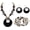 Black, variant on Orange Jewelry Sets for Women 4 Pcs Chunky Beaded Mrs Roper Costume Jewelry for Women Boho Multi Strand Colorful Shell Necklace for Women(ST0026-Orange)