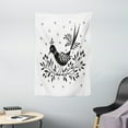 thumbnail image 1 of Folk Art Tapestry, Sweet Monochrome Graphic of Bird on Thin Berry Branch Small Sun Motifs, Wall Hanging for Bedroom Living Room Dorm Decor, 40W X 60L Inches, Charcoal Grey White, by Ambesonne, 1 of 2